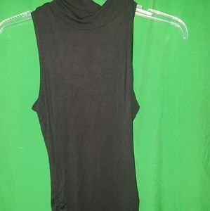 Mock Turtleneck Black Tunica Dress